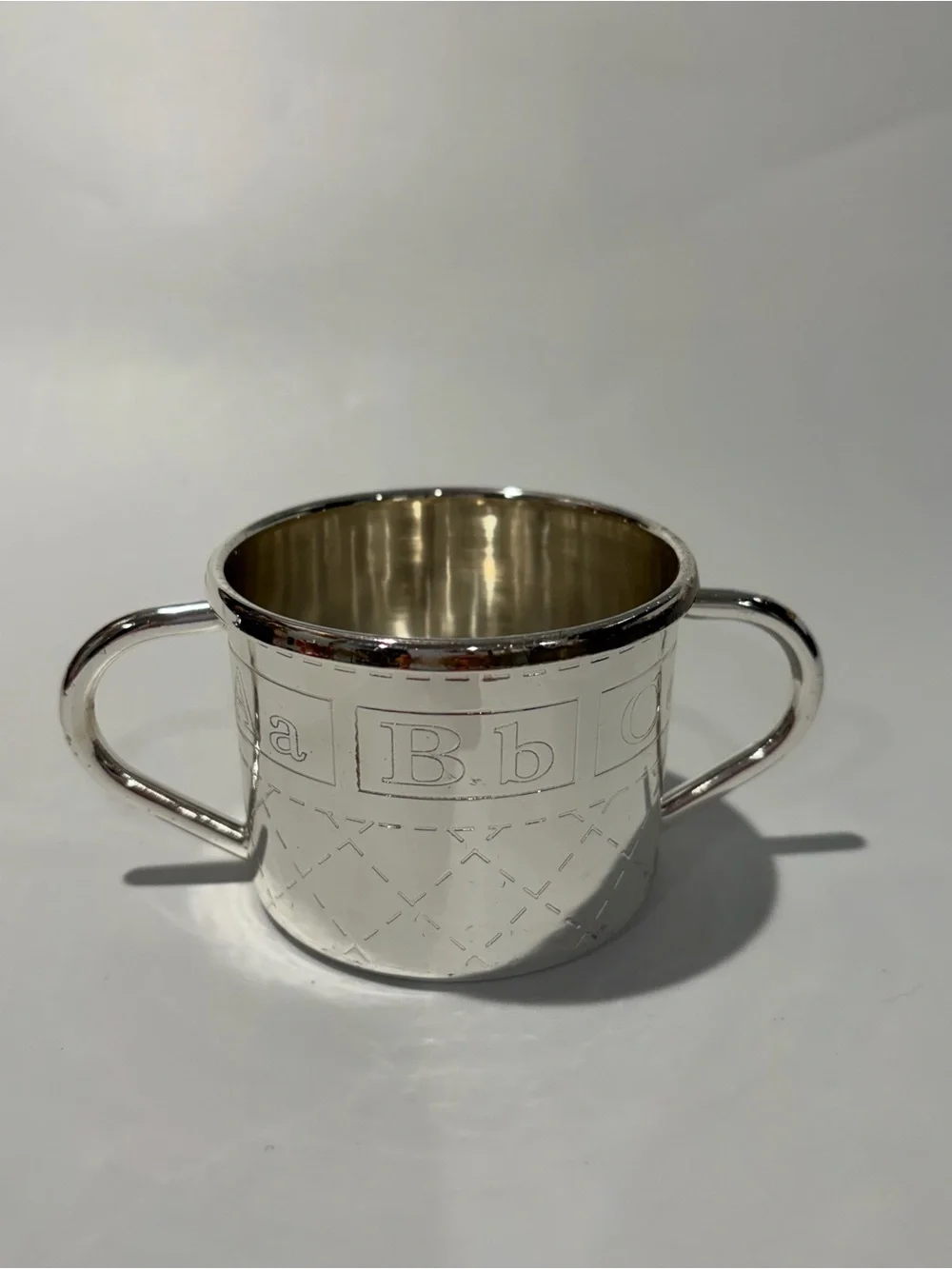 Ralph Lauren Silver Baby Cup Alphabet New Baby Nursery Baby Shower Gift